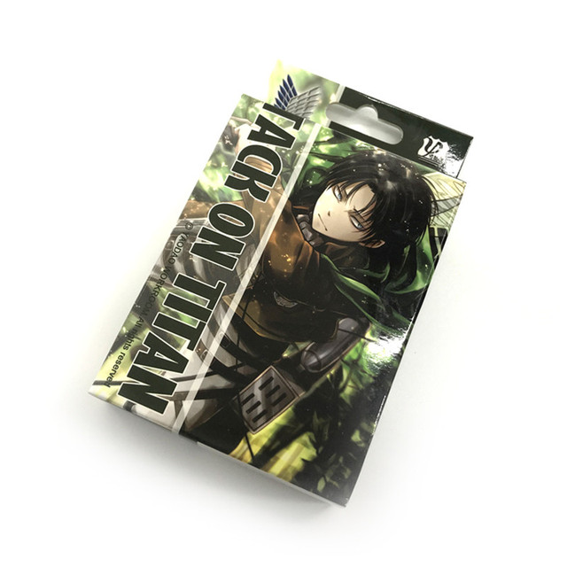 Anime ataque no titan poker shingeki nenhum kyojin jogando cartão de jogo  de tabuleiro brinquedo eren levi ackerman mikasa personagem baralho 54  cartas - AliExpress